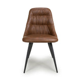 Faux Leather Dining Chairs in Set Of 2 - Corinth