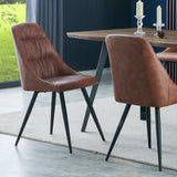 Faux Leather Dining Chairs in Set Of 2 - Corinth