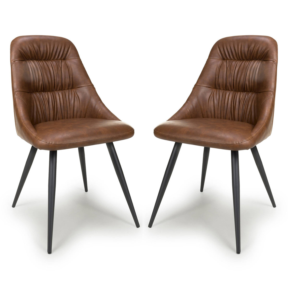 Faux Leather Dining Chairs in Set Of 2 - Corinth