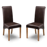 Faux Leather Dining Chairs in Set Of 2 - Cuba
