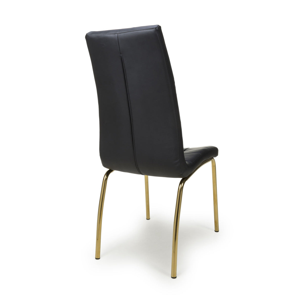 Faux Leather Dining Chairs in Set Of 2 With Gold Metal Legs - Jenner