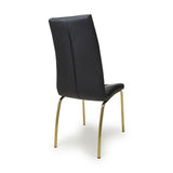 Faux Leather Dining Chairs in Set Of 2 With Gold Metal Legs - Jenner
