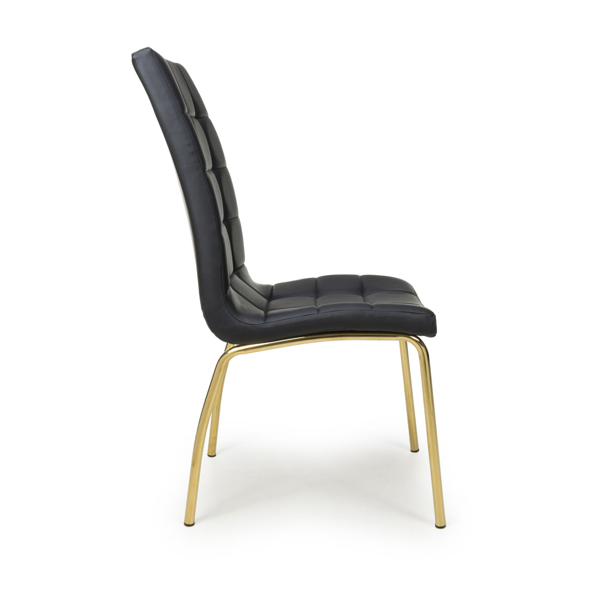 Faux Leather Dining Chairs in Set Of 2 With Gold Metal Legs - Jenner