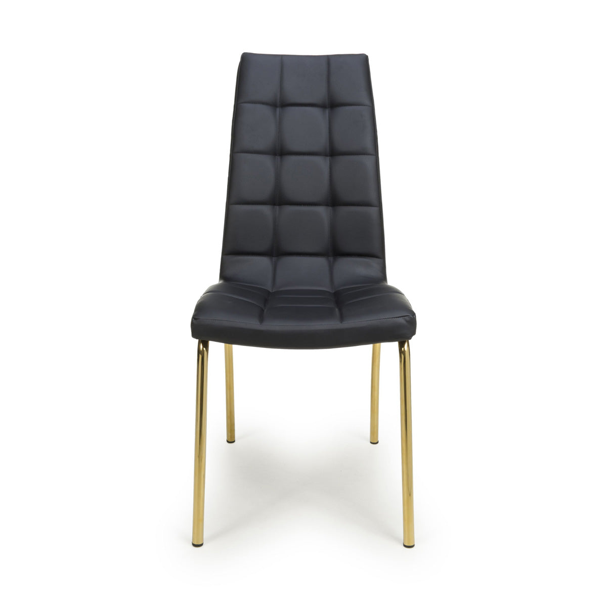 Faux Leather Dining Chairs in Set Of 2 With Gold Metal Legs - Jenner