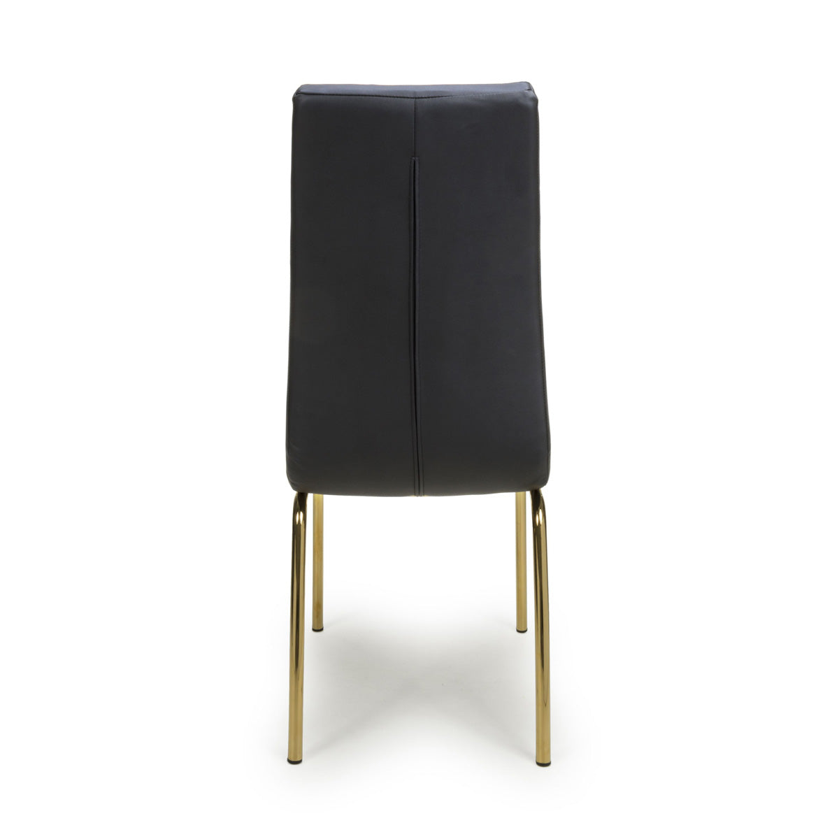 Faux Leather Dining Chairs in Set Of 2 With Gold Metal Legs - Jenner