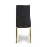 Faux Leather Dining Chairs in Set Of 2 With Gold Metal Legs - Jenner