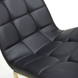 Faux Leather Dining Chairs in Set Of 2 With Gold Metal Legs - Jenner