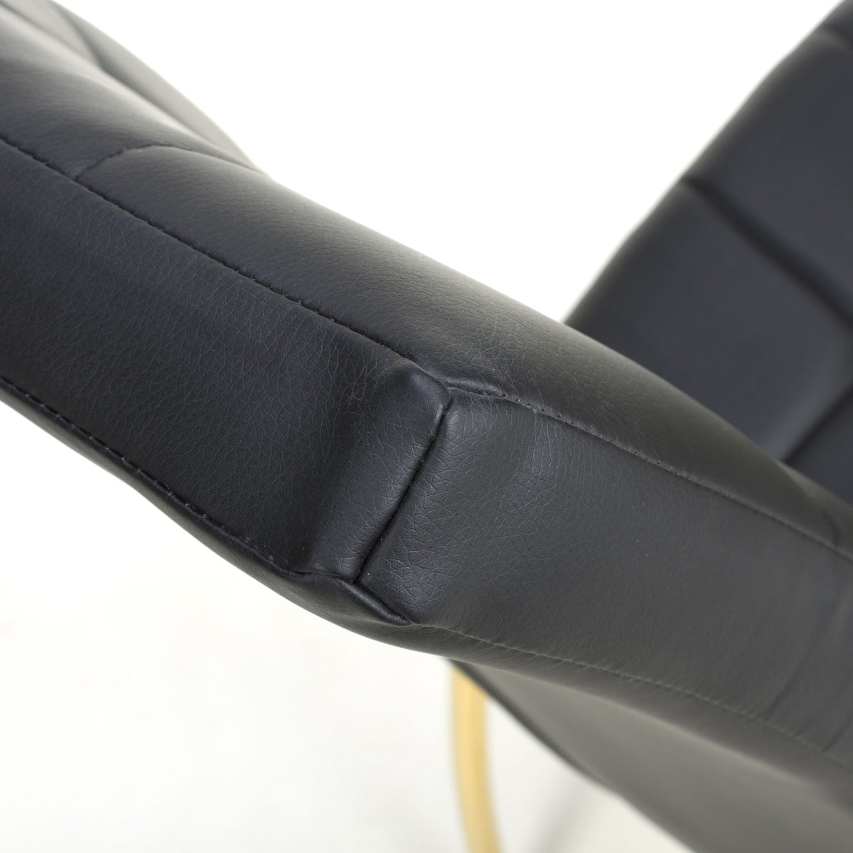 Faux Leather Dining Chairs in Set Of 2 With Gold Metal Legs - Jenner