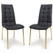 Faux Leather Dining Chairs in Set Of 2 With Gold Metal Legs - Jenner
