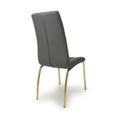 Faux Leather Dining Chairs in Set Of 2 With Gold Metal Legs - Jenner