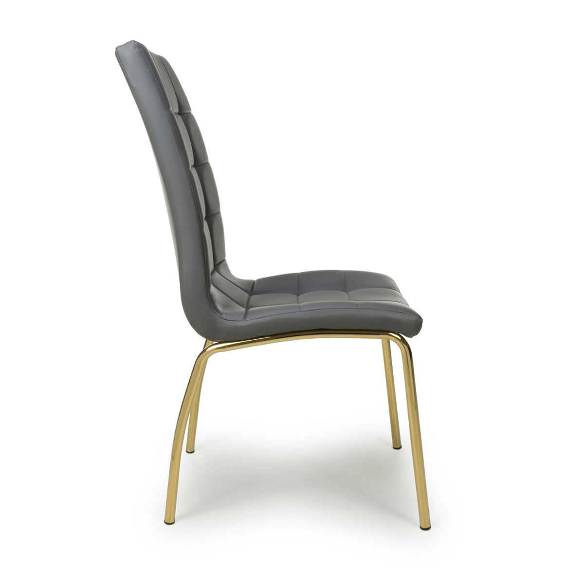 Faux Leather Dining Chairs in Set Of 2 With Gold Metal Legs - Jenner
