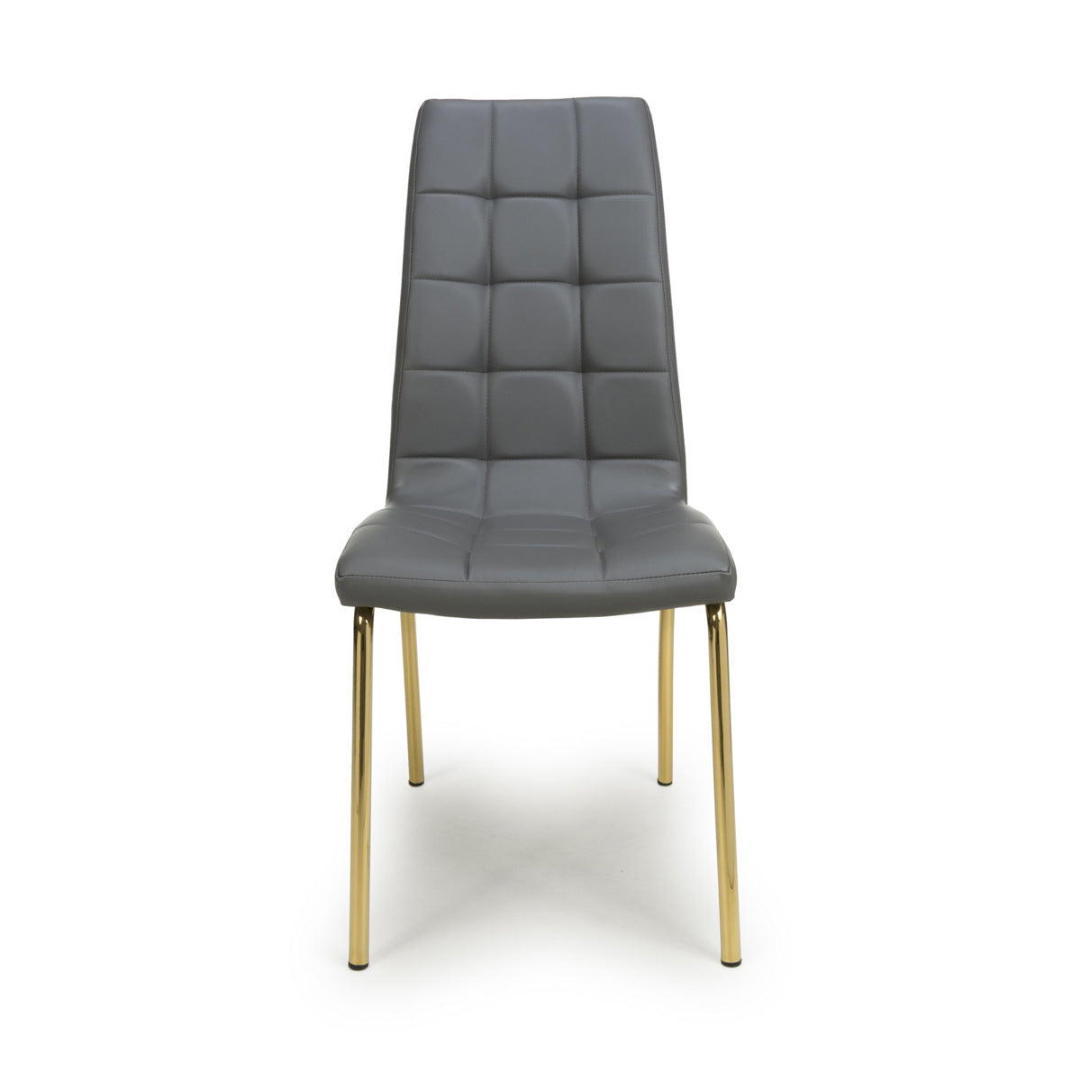 Faux Leather Dining Chairs in Set Of 2 With Gold Metal Legs - Jenner