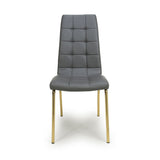 Faux Leather Dining Chairs in Set Of 2 With Gold Metal Legs - Jenner
