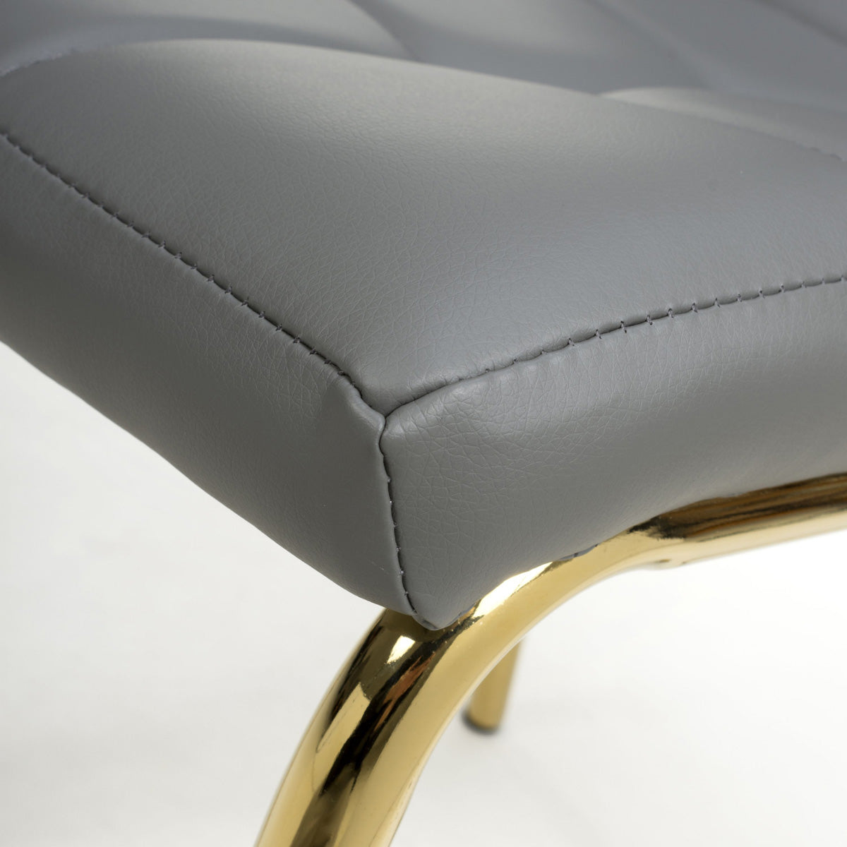 Faux Leather Dining Chairs in Set Of 2 With Gold Metal Legs - Jenner