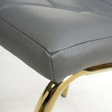 Faux Leather Dining Chairs in Set Of 2 With Gold Metal Legs - Jenner