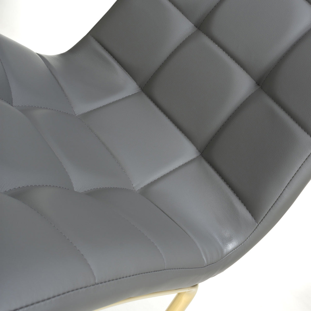 Faux Leather Dining Chairs in Set Of 2 With Gold Metal Legs - Jenner