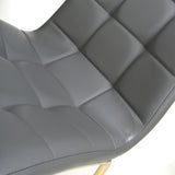 Faux Leather Dining Chairs in Set Of 2 With Gold Metal Legs - Jenner