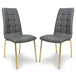 Faux Leather Dining Chairs in Set Of 2 With Gold Metal Legs - Jenner