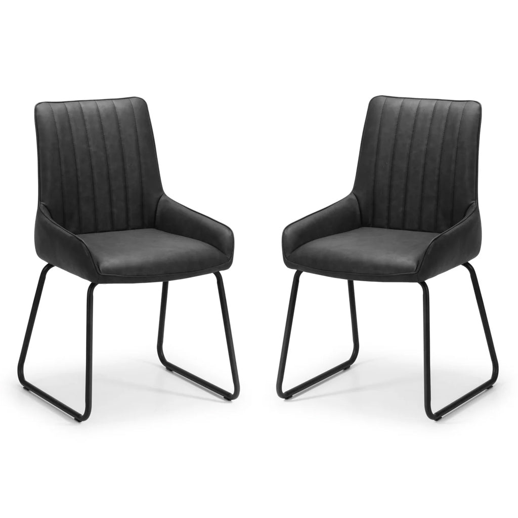 Faux Leather Dining Chairs in Set Of 2 - Soho
