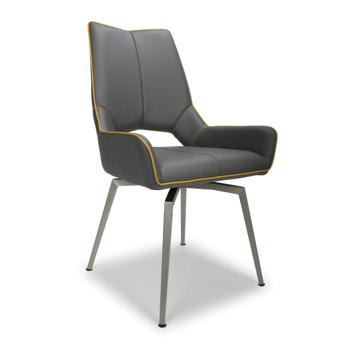Faux Leather Dining Chairs in Set Of 2 With Swivel Function - Mako
