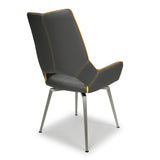 Faux Leather Dining Chairs in Set Of 2 With Swivel Function - Mako