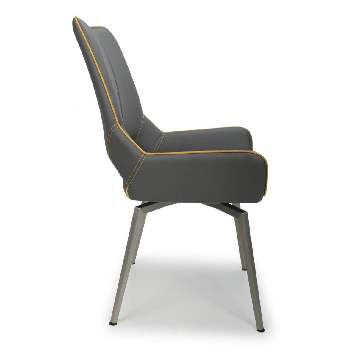 Faux Leather Dining Chairs in Set Of 2 With Swivel Function - Mako