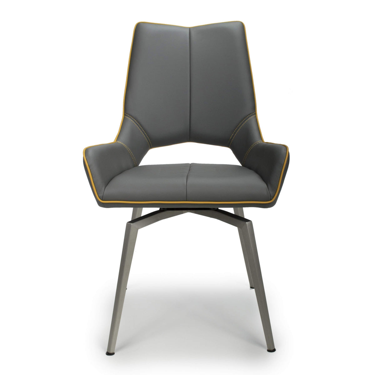 Faux Leather Dining Chairs in Set Of 2 With Swivel Function - Mako