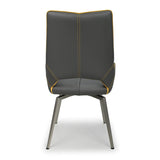 Faux Leather Dining Chairs in Set Of 2 With Swivel Function - Mako
