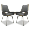 Faux Leather Dining Chairs in Set Of 2 With Swivel Function - Mako