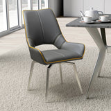Faux Leather Dining Chairs in Set Of 2 With Swivel Function - Mako