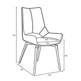 Faux Leather Dining Chairs in Set Of 2 With Swivel Function - Mako
