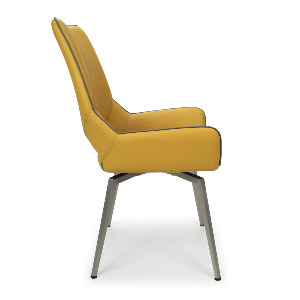 Faux Leather Dining Chairs in Set Of 2 With Swivel Function - Mako