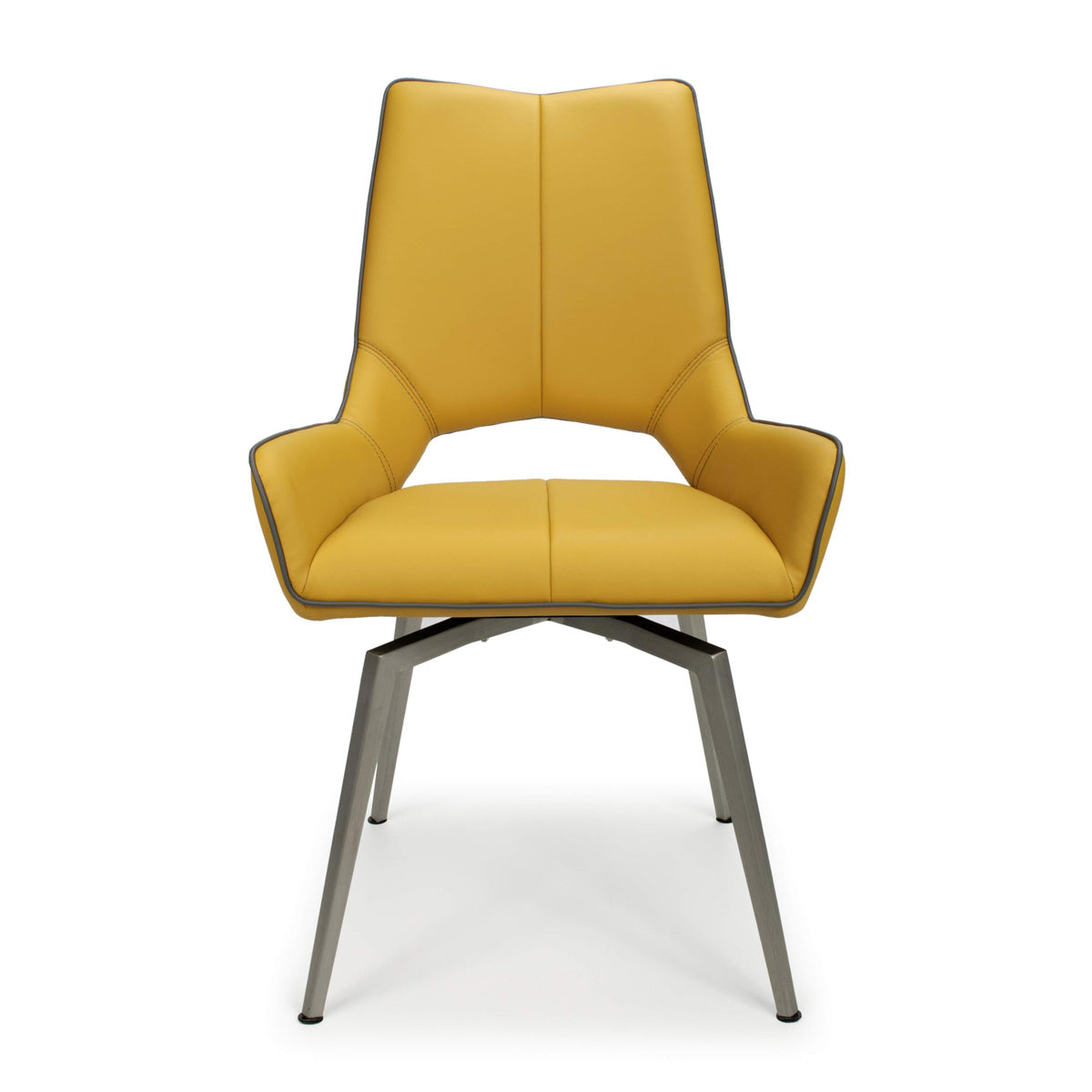 Faux Leather Dining Chairs in Set Of 2 With Swivel Function - Mako