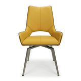 Faux Leather Dining Chairs in Set Of 2 With Swivel Function - Mako