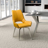 Faux Leather Dining Chairs in Set Of 2 With Swivel Function - Mako