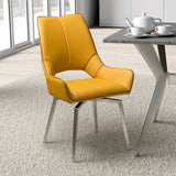 Faux Leather Dining Chairs in Set Of 2 With Swivel Function - Mako
