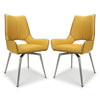 Faux Leather Dining Chairs in Set Of 2 With Swivel Function - Mako