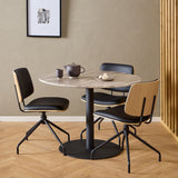 Faux Leather Dining Chairs in Set of 2 With Swivel Function - Owen