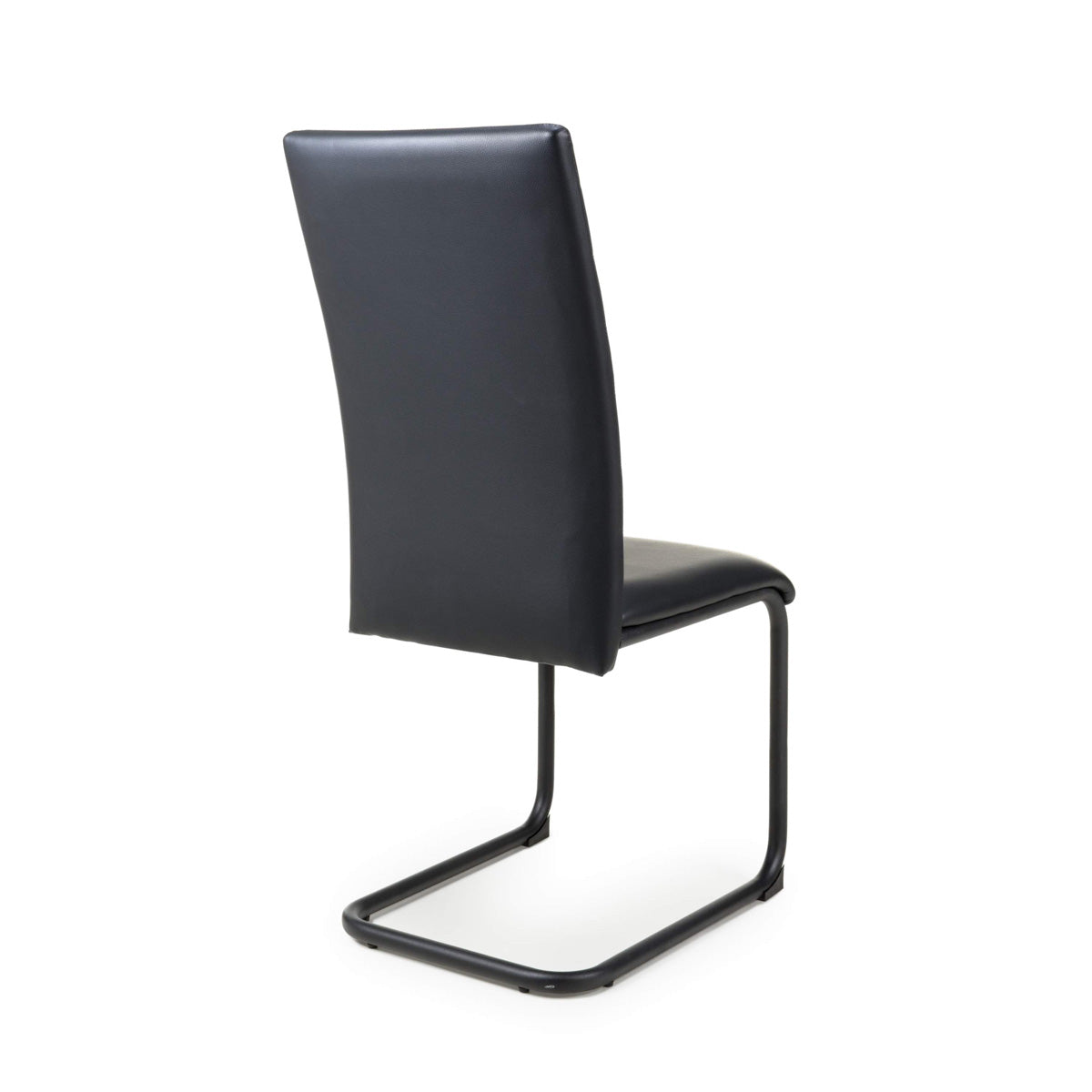 Faux Leather Dining Chairs in Set Of 4 With Black Metal Cantilever Legs - Carlisle