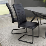 Faux Leather Dining Chairs in Set Of 4 With Black Metal Cantilever Legs - Carlisle