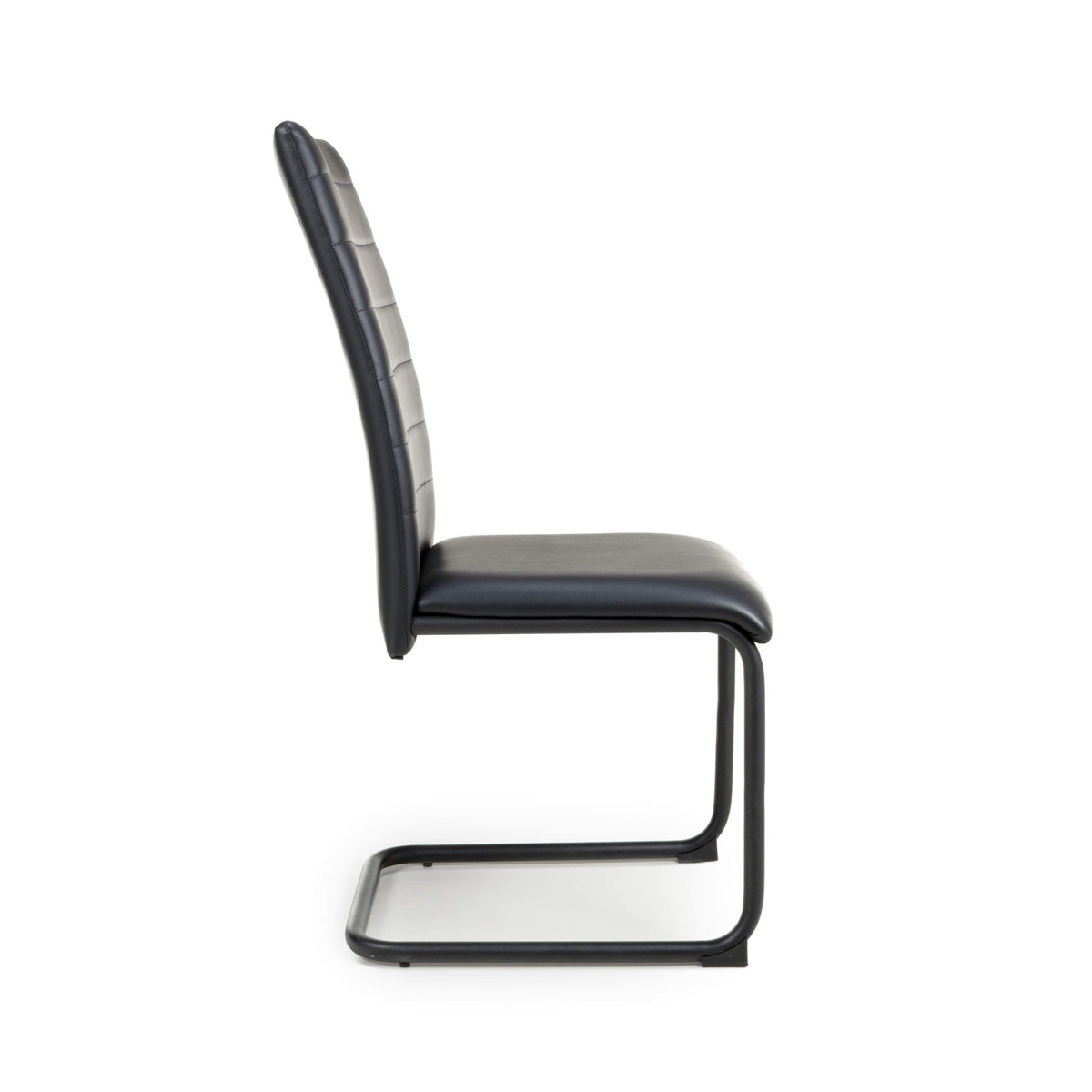 Faux Leather Dining Chairs in Set Of 4 With Black Metal Cantilever Legs - Carlisle