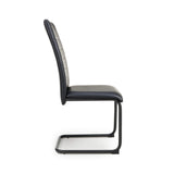 Faux Leather Dining Chairs in Set Of 4 With Black Metal Cantilever Legs - Carlisle