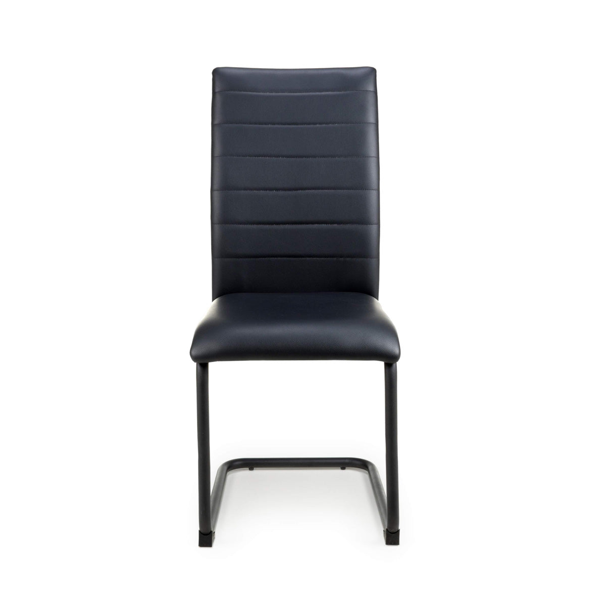 Faux Leather Dining Chairs in Set Of 4 With Black Metal Cantilever Legs - Carlisle