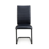 Faux Leather Dining Chairs in Set Of 4 With Black Metal Cantilever Legs - Carlisle