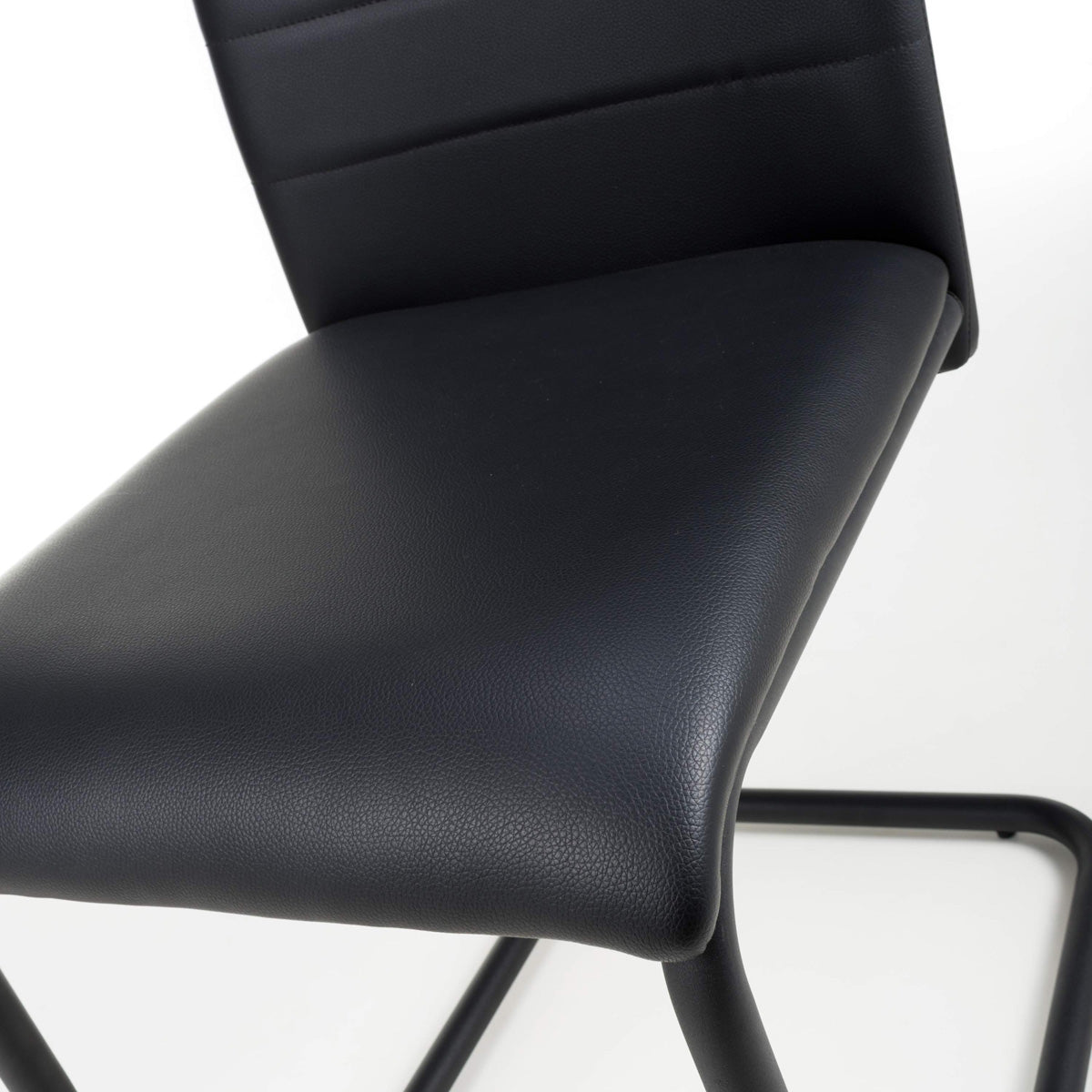 Faux Leather Dining Chairs in Set Of 4 With Black Metal Cantilever Legs - Carlisle