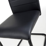 Faux Leather Dining Chairs in Set Of 4 With Black Metal Cantilever Legs - Carlisle