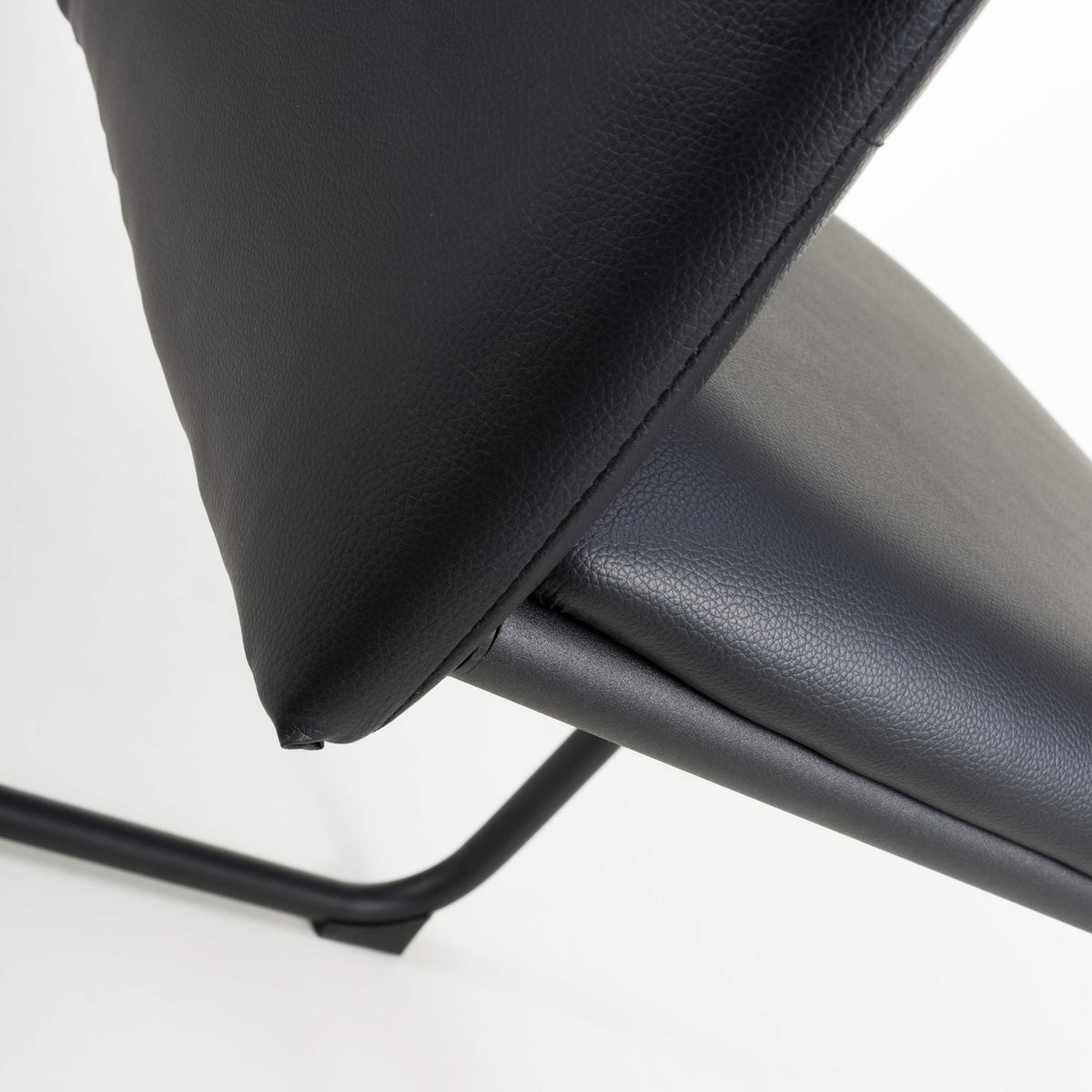 Faux Leather Dining Chairs in Set Of 4 With Black Metal Cantilever Legs - Carlisle