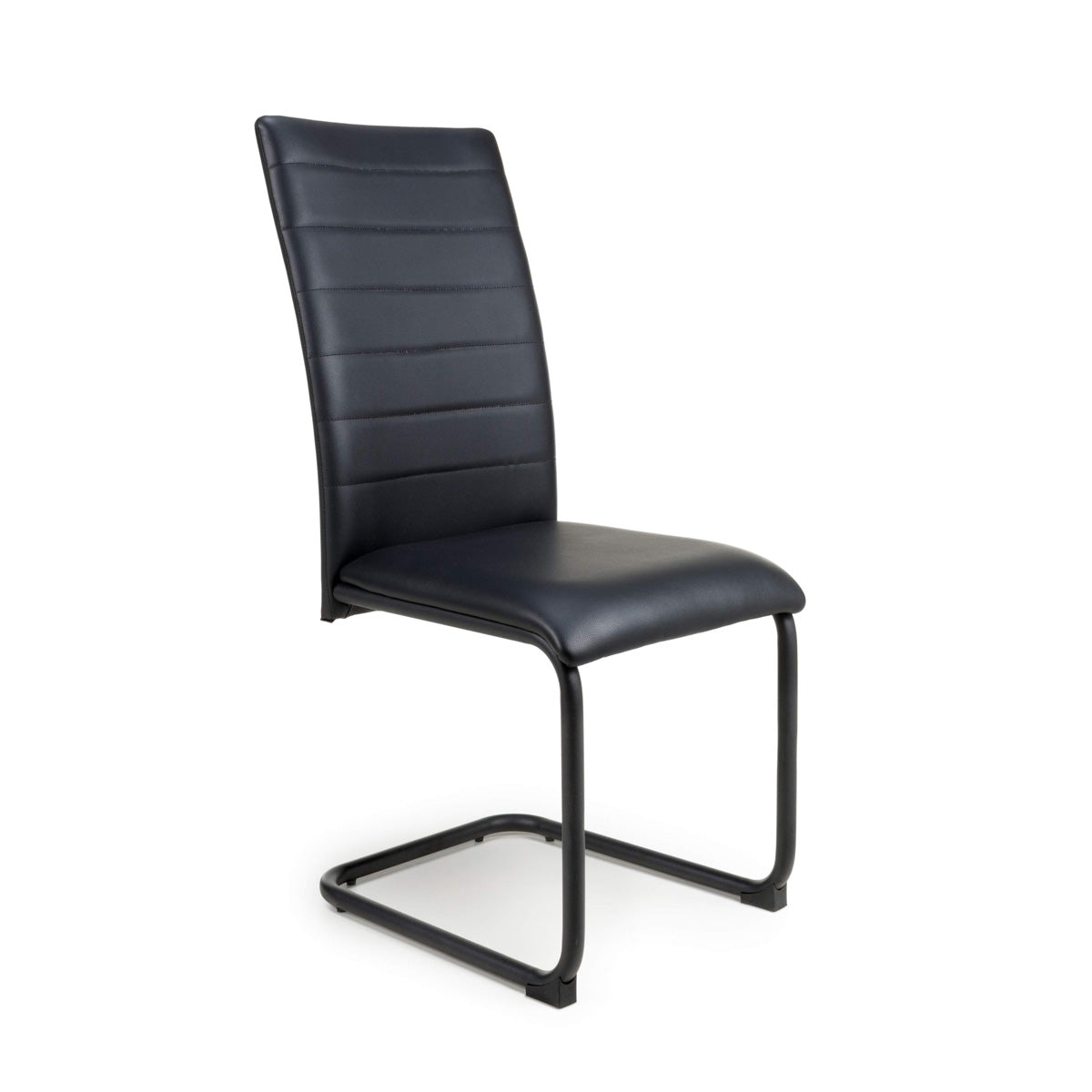 Faux Leather Dining Chairs in Set Of 4 With Black Metal Cantilever Legs - Carlisle