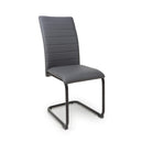 Faux Leather Dining Chairs in Set Of 4 With Black Metal Cantilever Legs - Carlisle