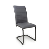 Faux Leather Dining Chairs in Set Of 4 With Black Metal Cantilever Legs - Carlisle